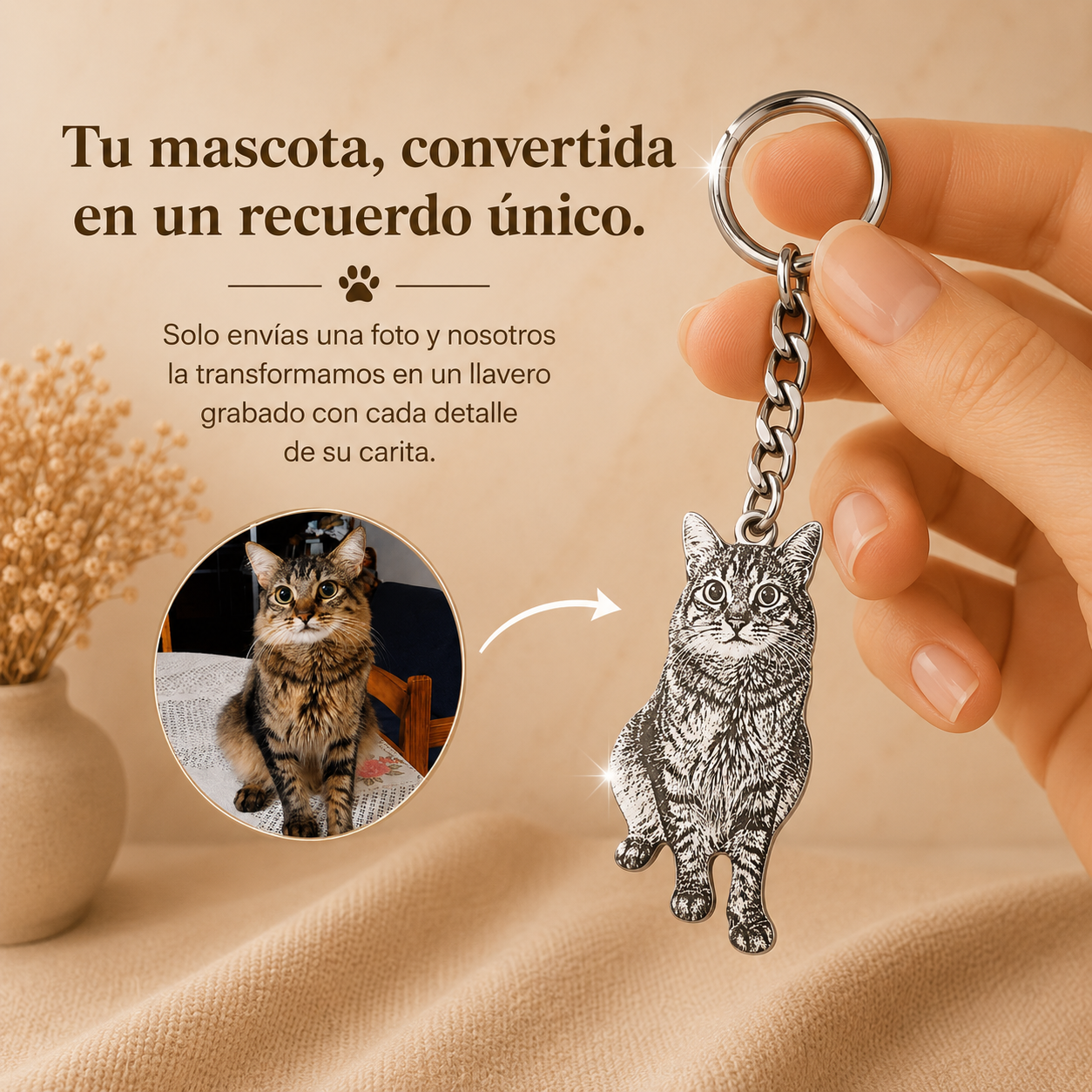 Llavero personalizado con la foto de tu mascota